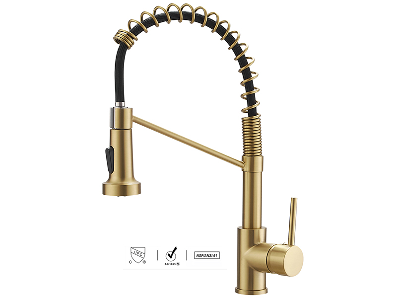 brushed gold kitchen faucet