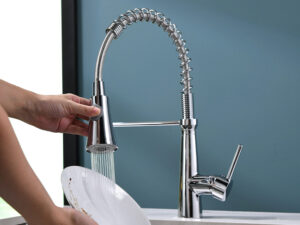 chrome kitchen faucet