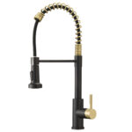 commercial spring kitchen faucet black with gold