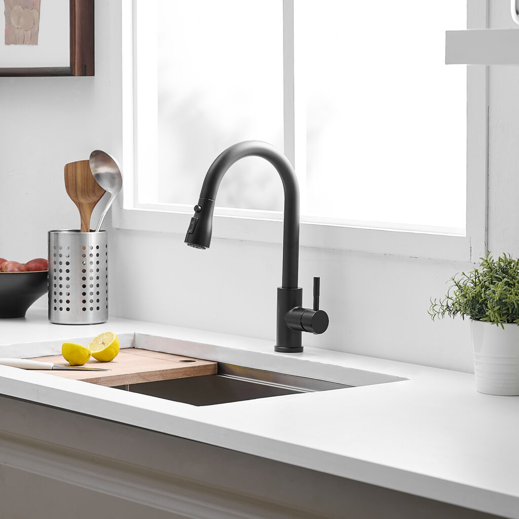modern black kitchen sink faucet