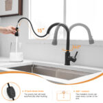 single handle black faucet for kitchen