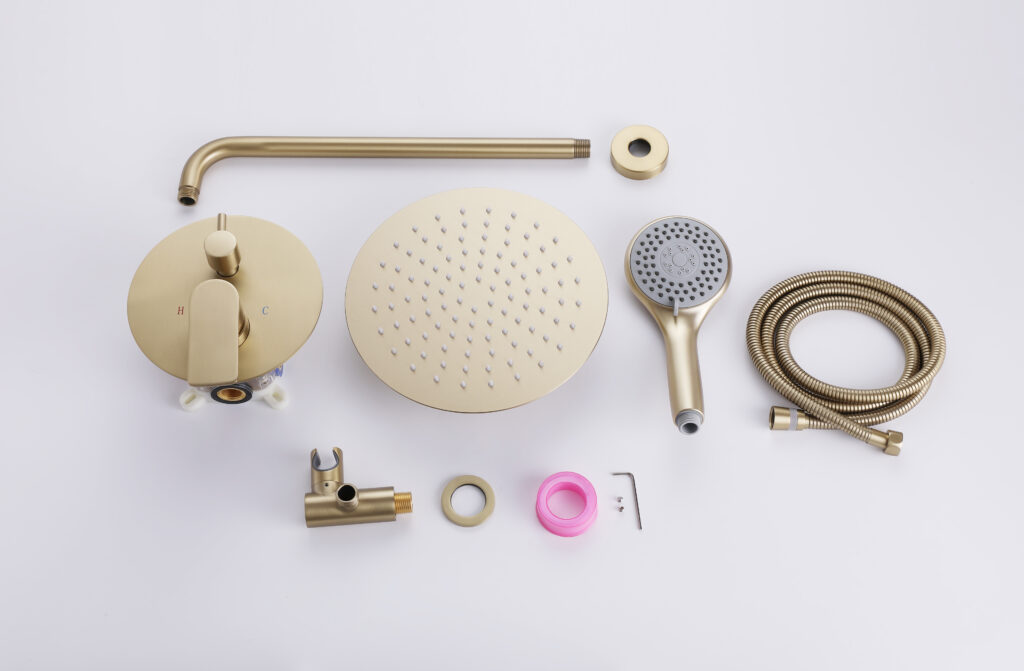 In-Wall Bathroom Rainfall Shower Faucet Set with two function