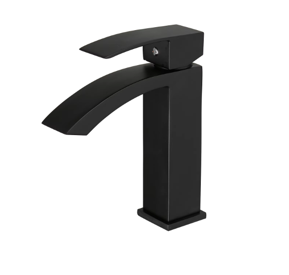 Modern Matte Black Waterfall Bathroom Faucet
