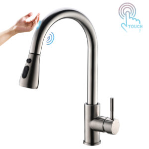 touch kitchen faucet with pull down sprayer