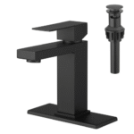 Black Bathroom Faucet with Pop-Up Drain