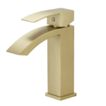 Brushed Nickel Golden Wide Spout Waterfall Bathroom Faucet