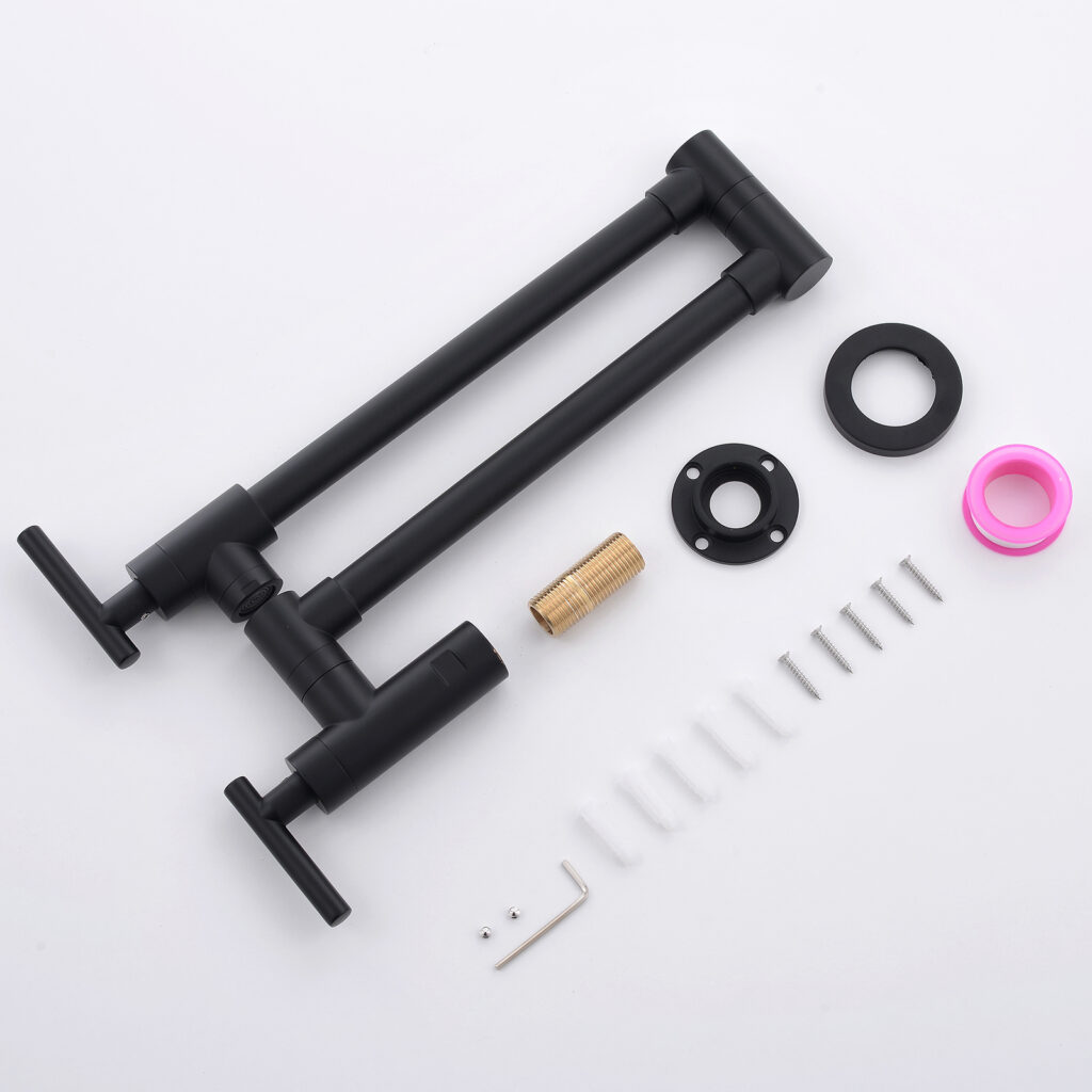 drip free wall mount kitchen faucet brass