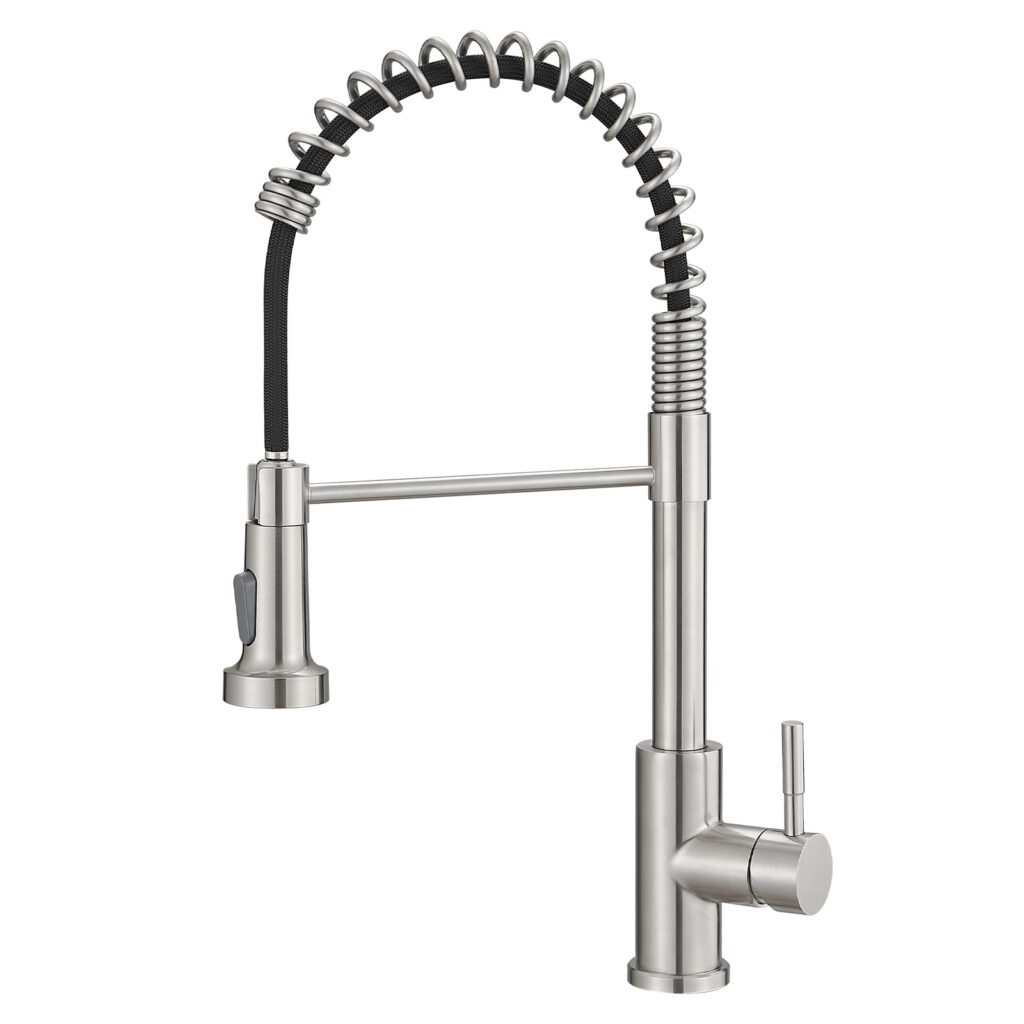 durable brushed nickel kitchen faucet rust resistant
