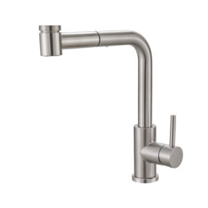 brushed nickel pull out kitchen faucet