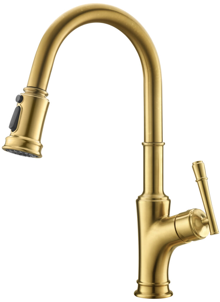 brushed gold vintage kitchen faucet