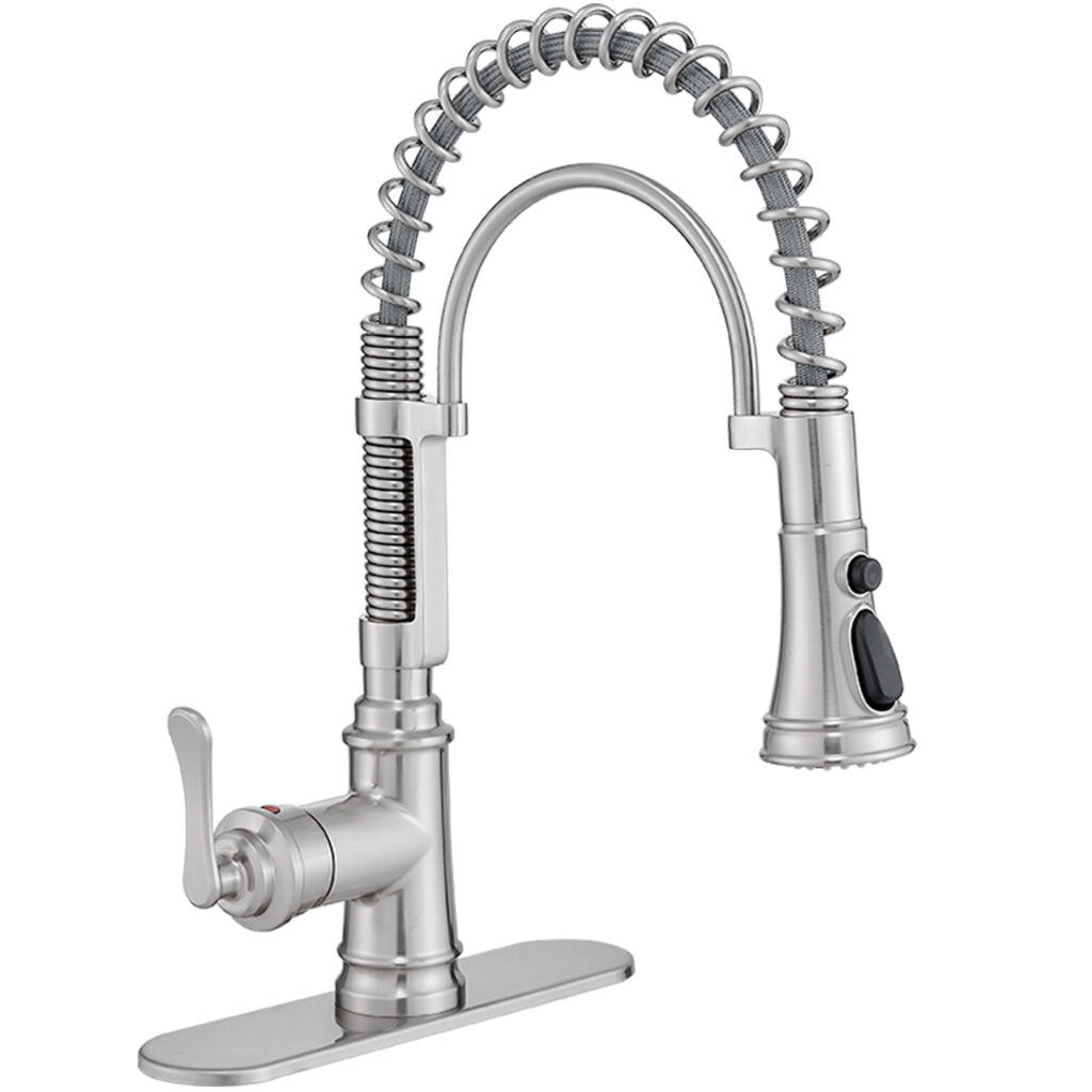 1 or 3 hole kitchen faucet with deck plate