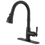 high arc matte black kitchen tap