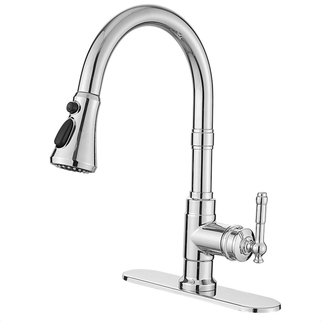 pull down sprayer faucet chrome