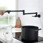 matte black double jointed pot filler faucet