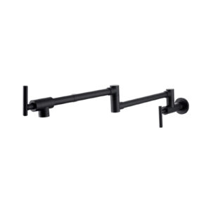 Black wall mount pot filler faucet extendable 22 inch