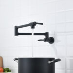 kitchen stove pot filler faucet no heavy lifting