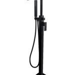 Black Floor Mount Single Handle with Hand Shower