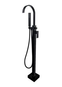 Black Floor Mount Single Handle with Hand Shower