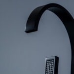 Black Floor Mount Single Handle with Hand Shower