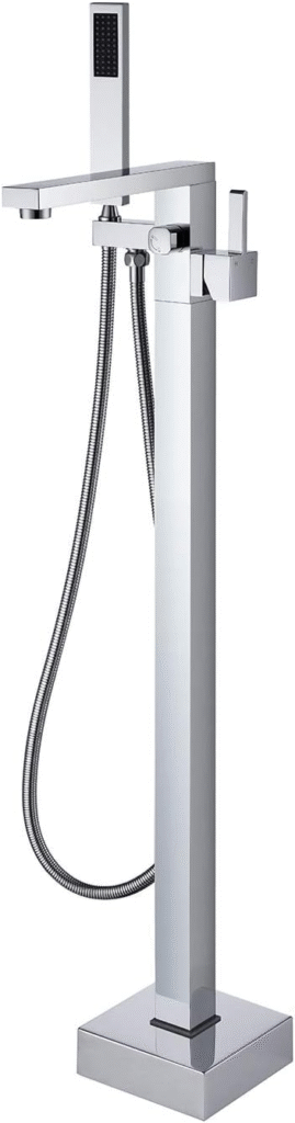 Chrome Freestanding Bathtub Faucet Tub Filler Floor Mount