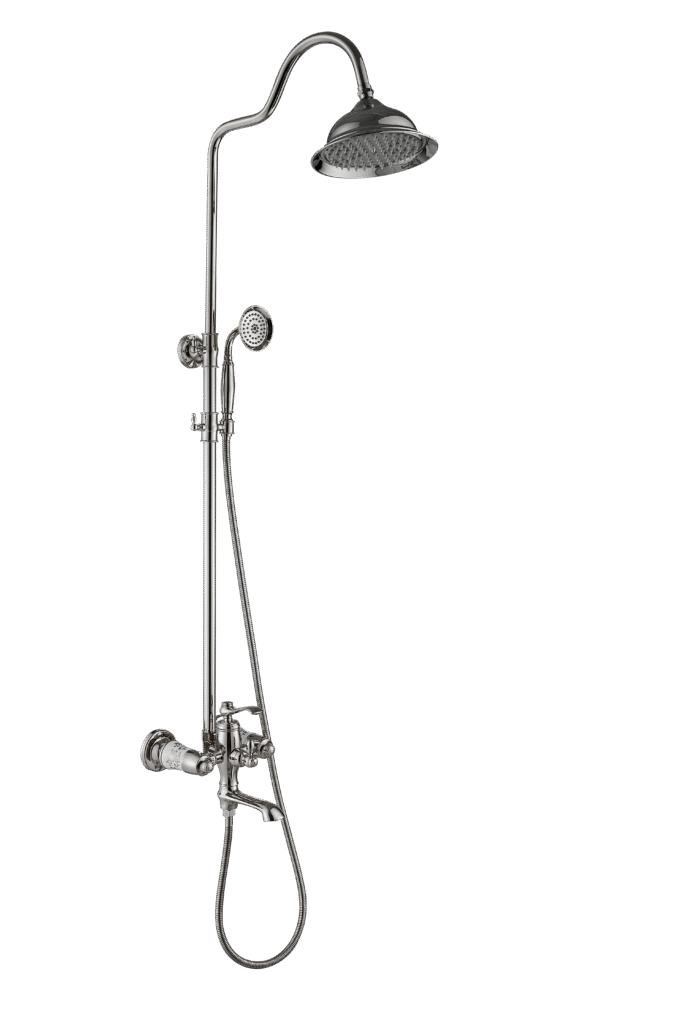 Chrome brass Bathroom Classic Exposed Shower Faucet Wall Mount Shower System