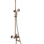 Rose Gold brass Bathroom Classic Exposed Shower Faucet Wall Mount Shower System