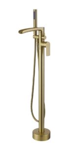 Floor Mounted Brass Tub Filler with Waterfall Spout