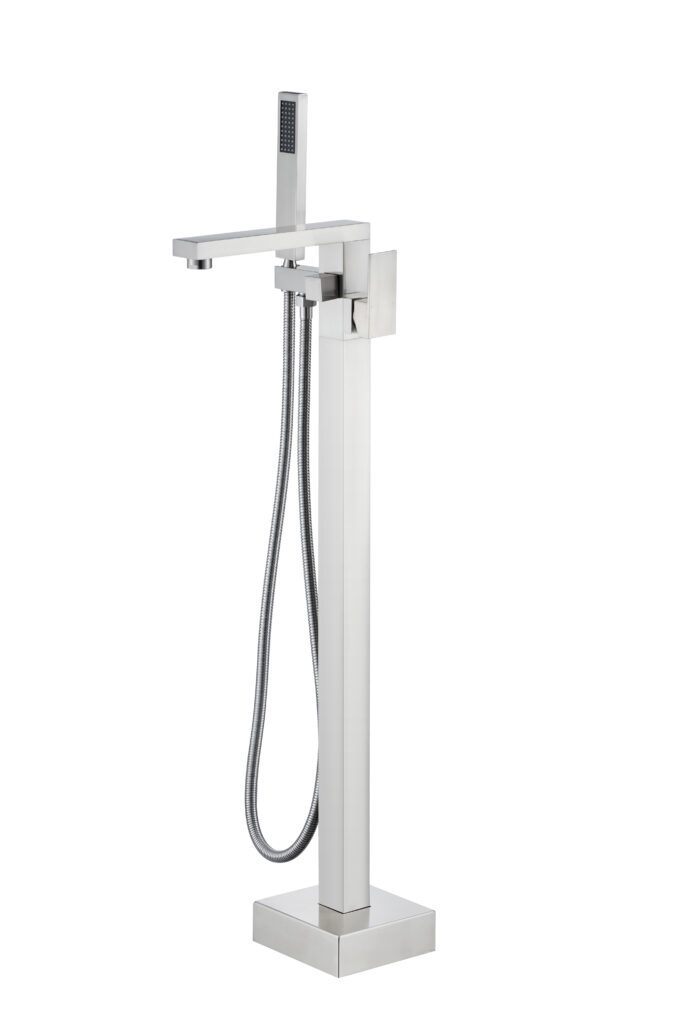 Brushed nickel Freestanding Bathtub Faucet Tub Filler Floor Mount