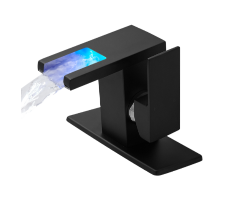 LED Color Changing Waterfall Bathroom Faucet
