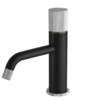 Black+Silver Single Handle Bathroom Sink Faucet