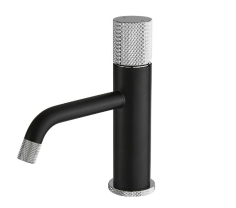 Black+Silver Single Handle Bathroom Sink Faucet