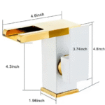 Single Hole Bathroom Sink Faucet With White and Gold