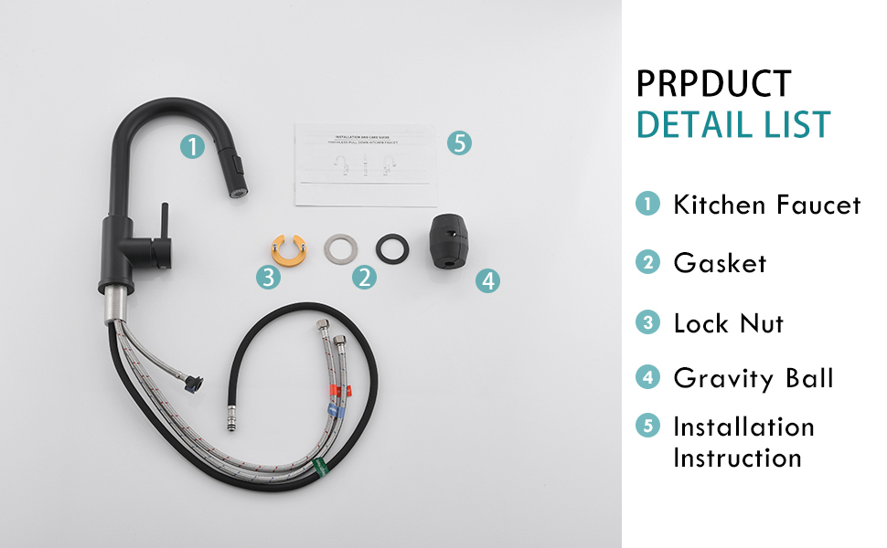 easy install matte black kitchen faucet