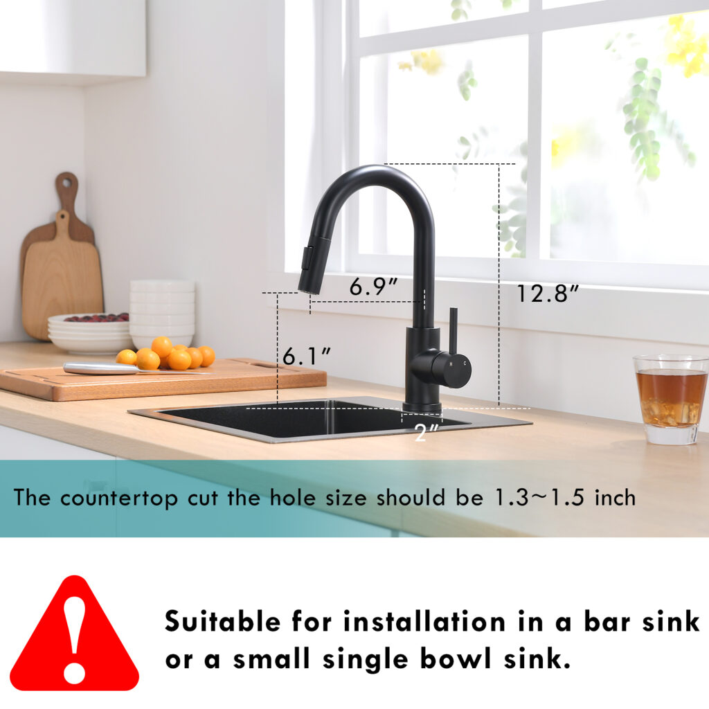 fingerprint resistant black kitchen faucet