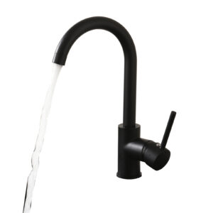 Matte Black Kitchen Faucet with Aerated Stream | Single Handle High Arc Sink Faucet for Modern Kitchen