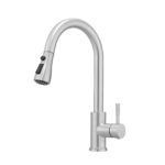 brushed nickel kitchen faucet commercial style
