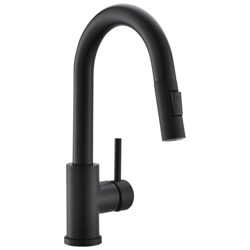matte black pull out kitchen faucet with sprayer