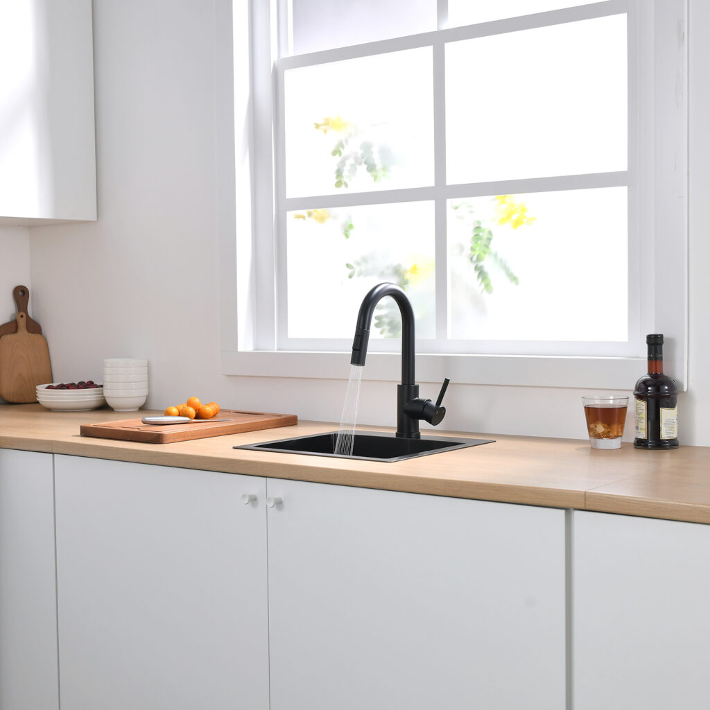 360 swivel black kitchen faucet