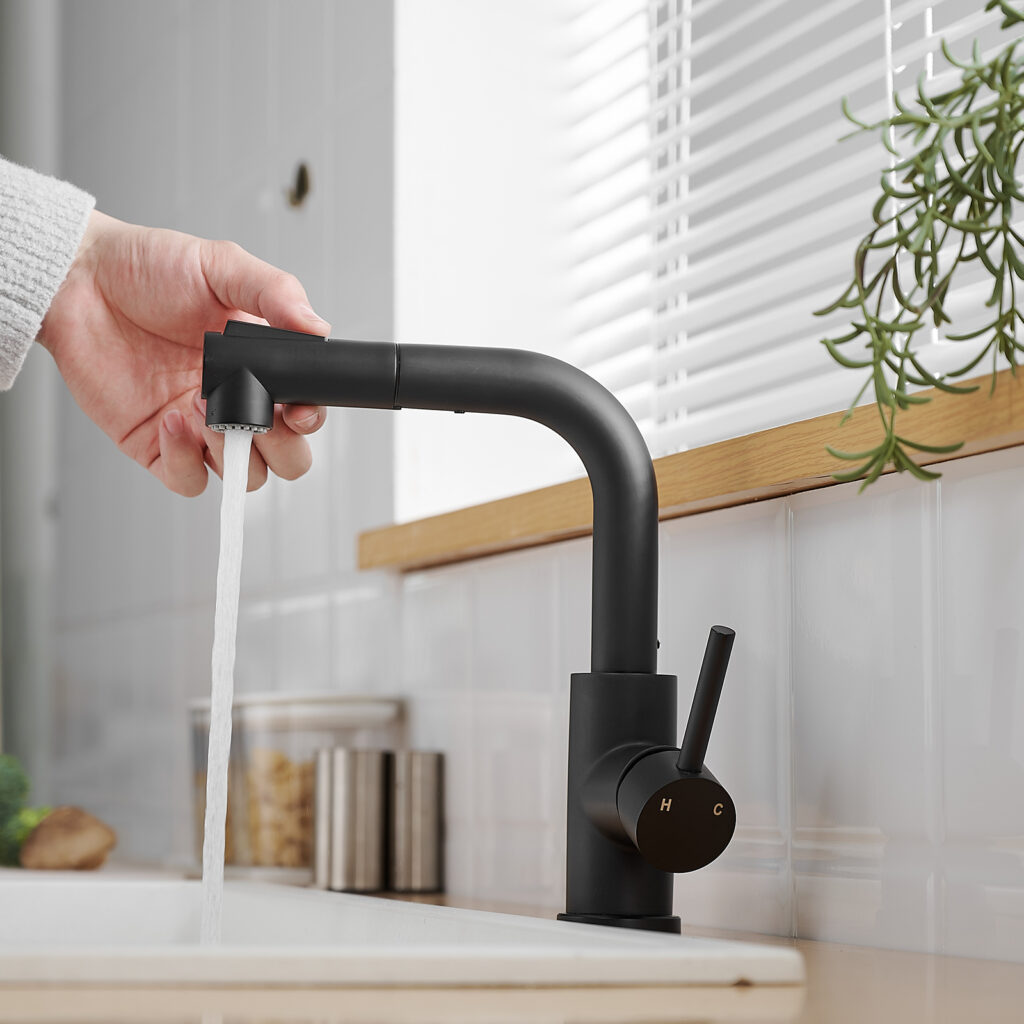 best matte black pull-out kitchen faucet for small sink