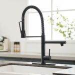 Matte Black Flexible Spring Pull Down Kitchen Faucet