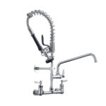 high pressure pre-rinse faucet with pull down spray for 3 compartment sink