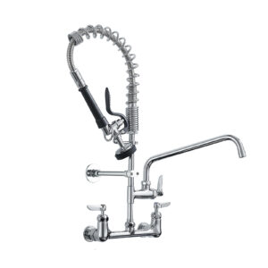 high pressure pre-rinse faucet with pull down spray for 3 compartment sink