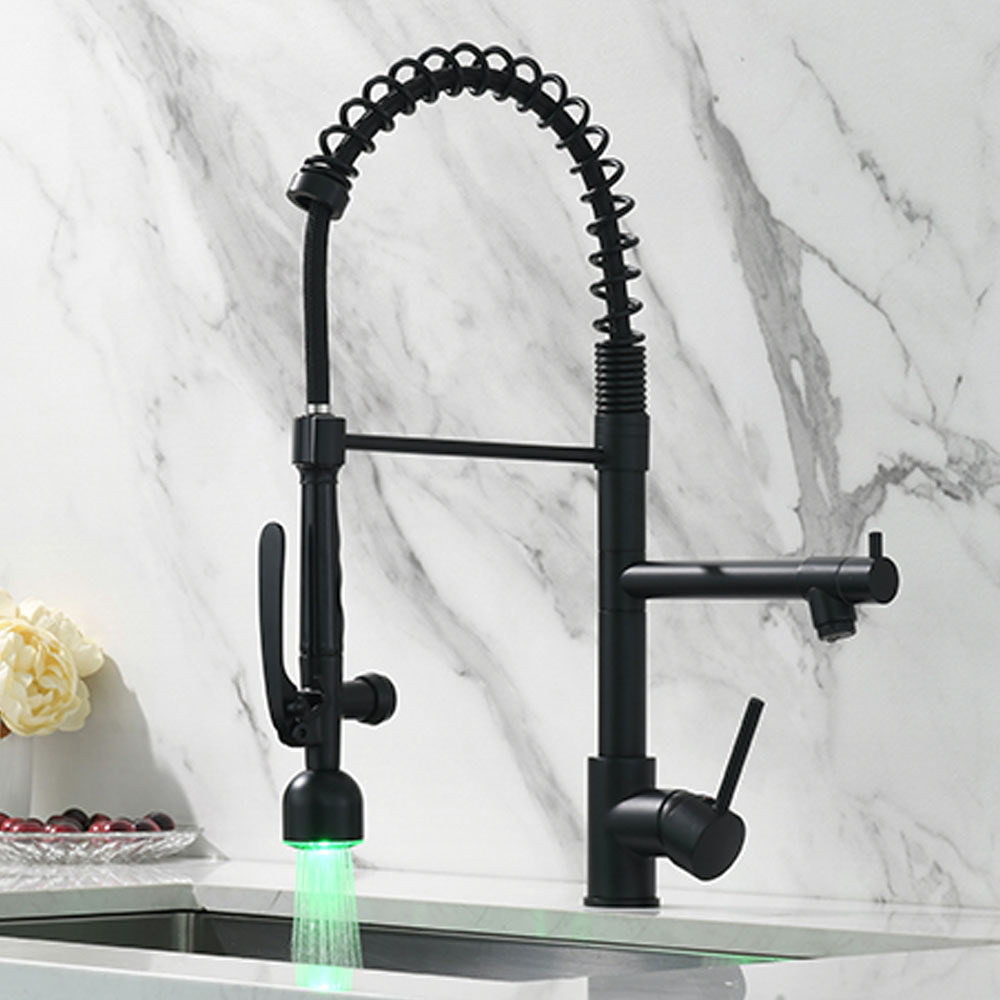 LED temperature kitchen faucet battery free