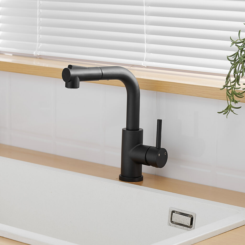 best matte black pull-out kitchen faucet for small sink