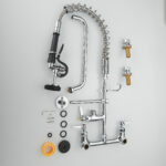 restaurant kitchen pre rinse faucet with auxiliary spout