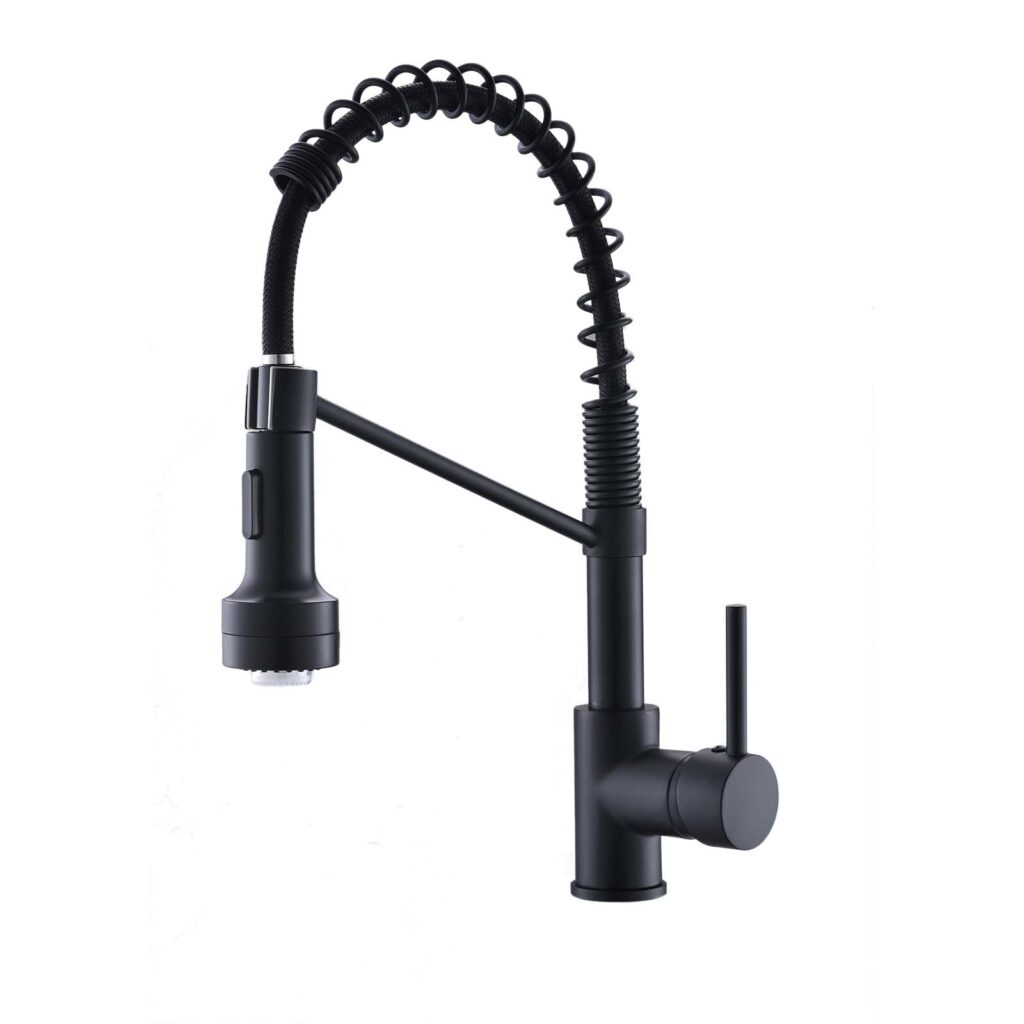 pull down spring LED kitchen faucet with sprayer