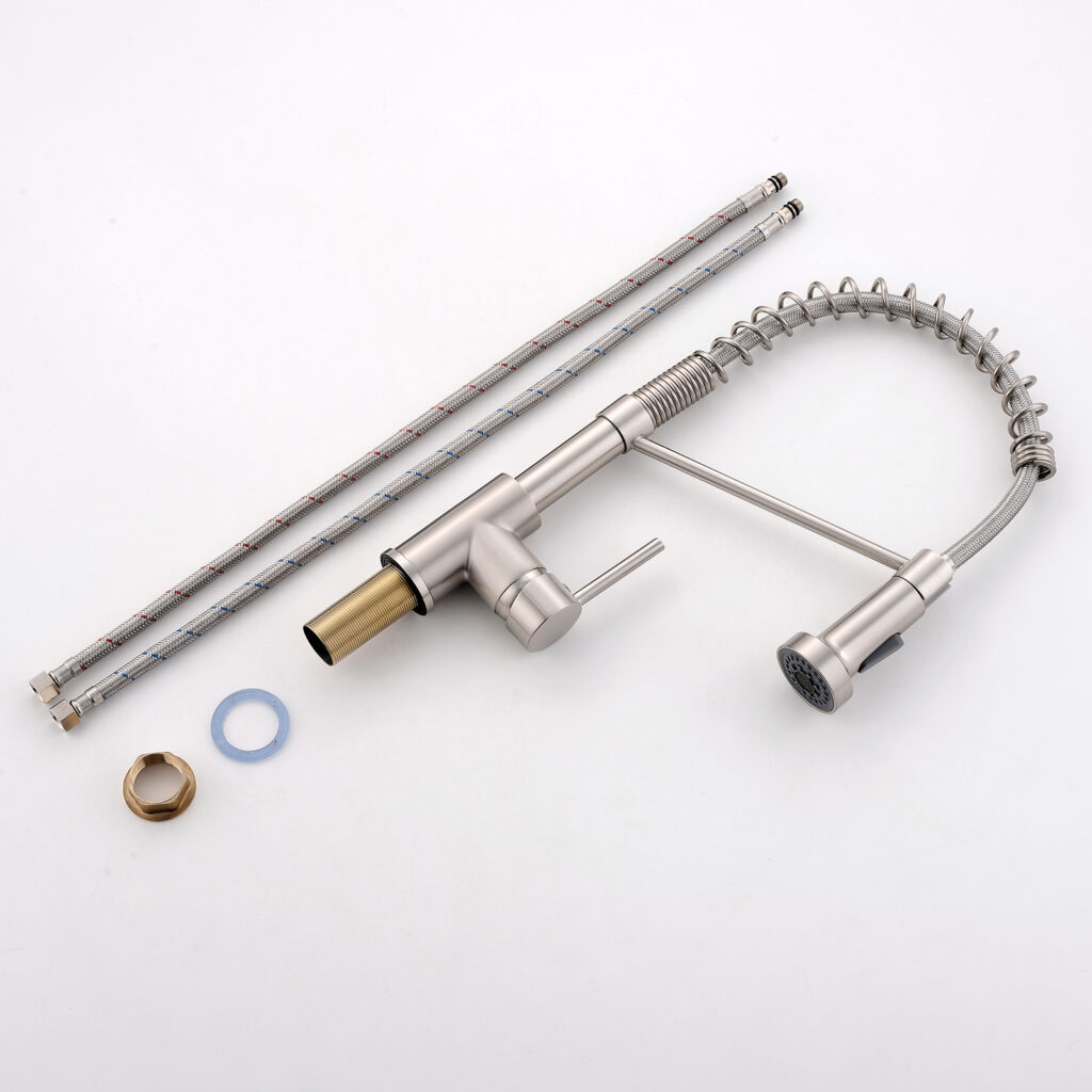 pull down spring kitchen faucet with sprayer