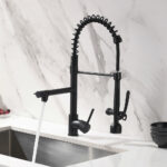 matte black kitchen faucet dual spray