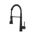 matte black high arc pull down kitchen faucet