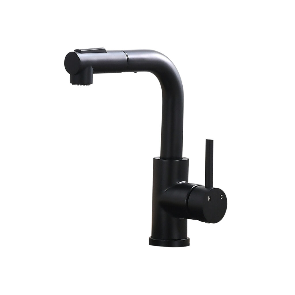 matte black pull out kitchen faucet stainless steel